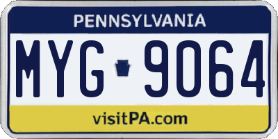 PA license plate MYG9064
