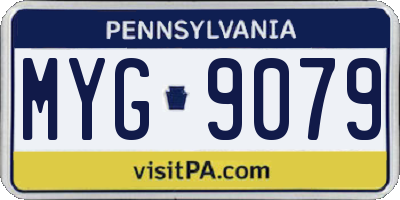PA license plate MYG9079