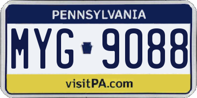 PA license plate MYG9088