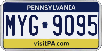 PA license plate MYG9095