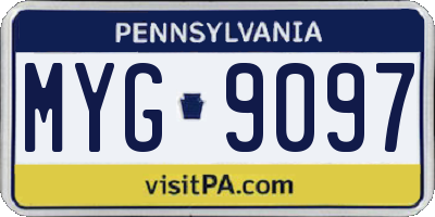 PA license plate MYG9097
