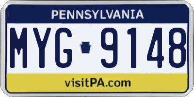 PA license plate MYG9148
