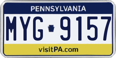 PA license plate MYG9157