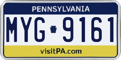 PA license plate MYG9161