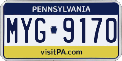 PA license plate MYG9170