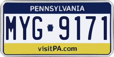 PA license plate MYG9171