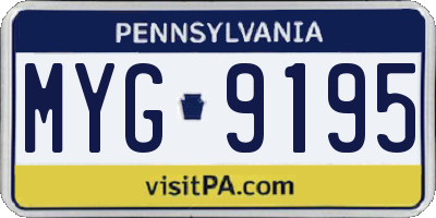 PA license plate MYG9195