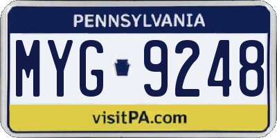 PA license plate MYG9248