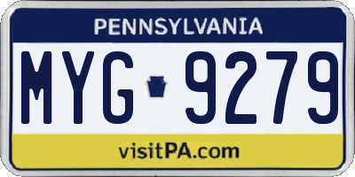 PA license plate MYG9279
