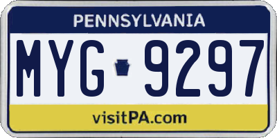 PA license plate MYG9297