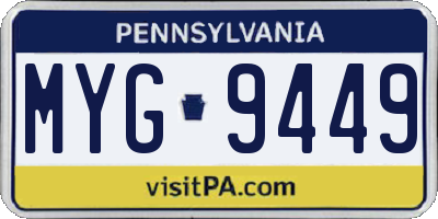 PA license plate MYG9449