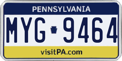 PA license plate MYG9464