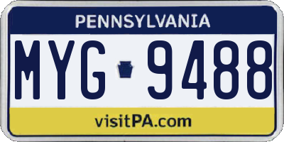 PA license plate MYG9488