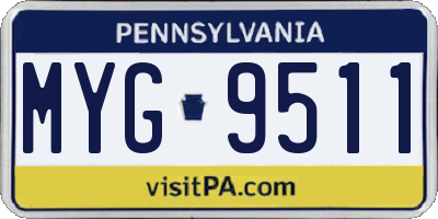 PA license plate MYG9511
