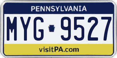 PA license plate MYG9527