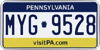 PA license plate MYG9528