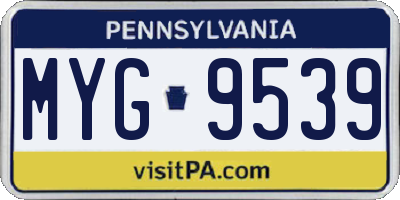 PA license plate MYG9539