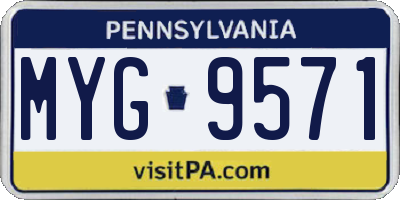 PA license plate MYG9571