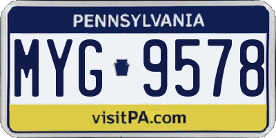 PA license plate MYG9578