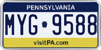 PA license plate MYG9588