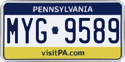 PA license plate MYG9589