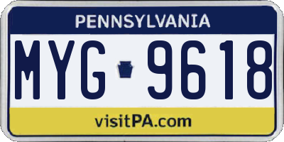 PA license plate MYG9618