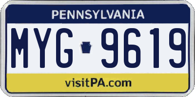 PA license plate MYG9619