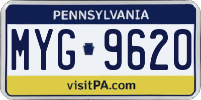 PA license plate MYG9620