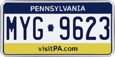PA license plate MYG9623