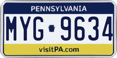 PA license plate MYG9634