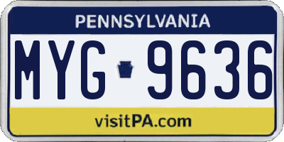 PA license plate MYG9636