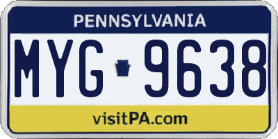 PA license plate MYG9638