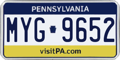 PA license plate MYG9652