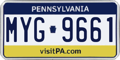 PA license plate MYG9661