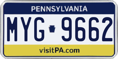 PA license plate MYG9662