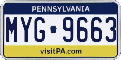 PA license plate MYG9663