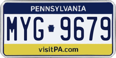 PA license plate MYG9679