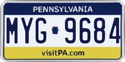 PA license plate MYG9684