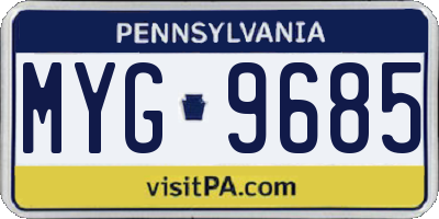 PA license plate MYG9685