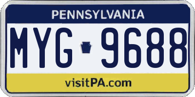 PA license plate MYG9688