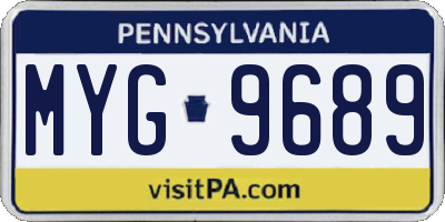 PA license plate MYG9689