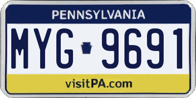 PA license plate MYG9691