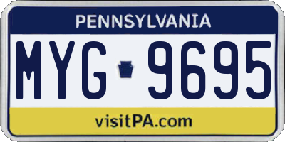 PA license plate MYG9695