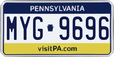 PA license plate MYG9696