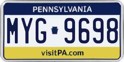 PA license plate MYG9698