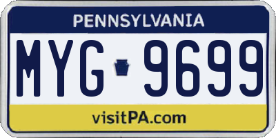 PA license plate MYG9699