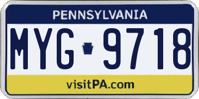 PA license plate MYG9718