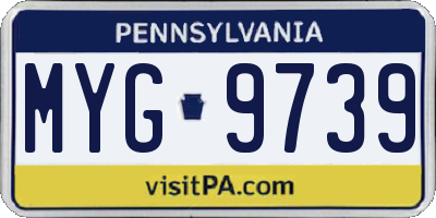 PA license plate MYG9739