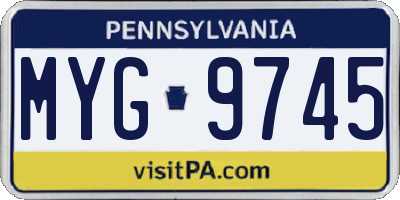 PA license plate MYG9745