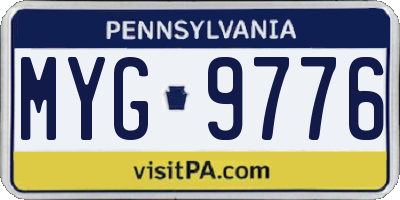 PA license plate MYG9776